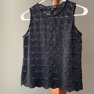 The Limited Black Sleeveless Stretch Lace Top Size Small